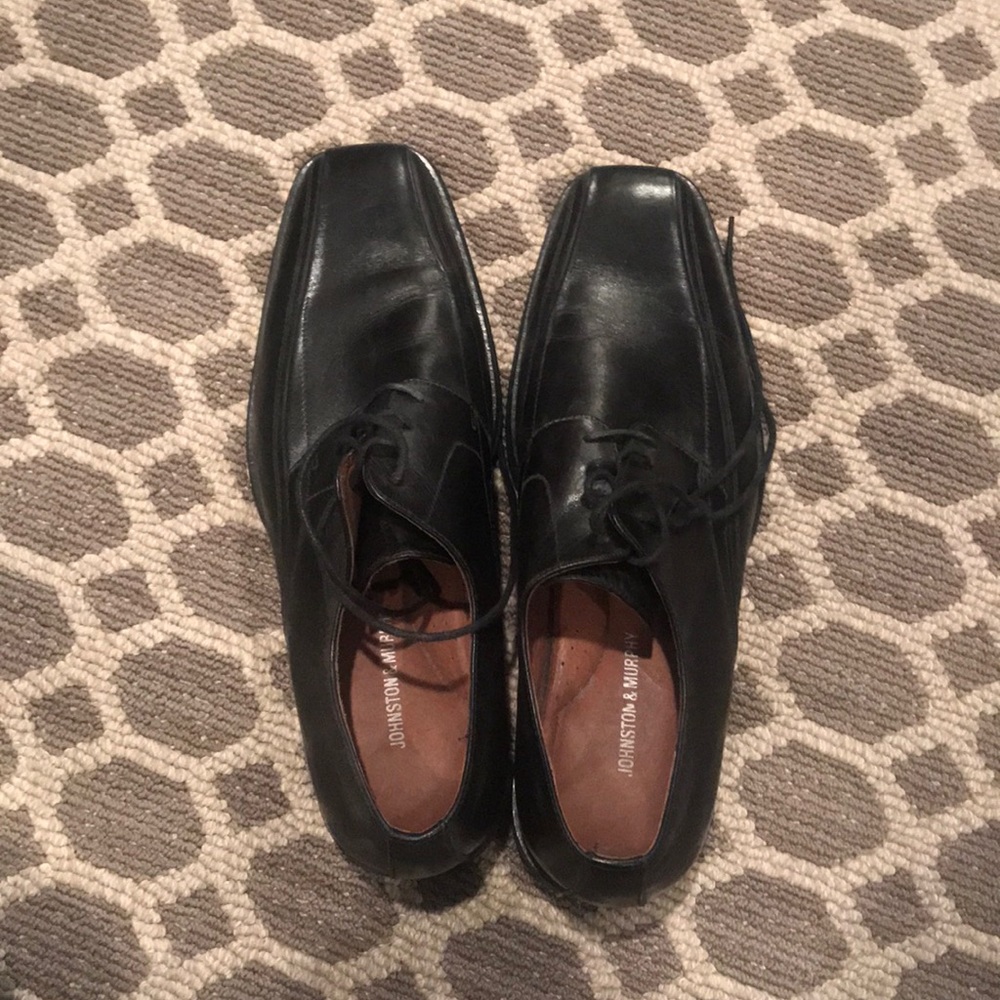Johnston and Murphy black dress shoes- worn twice